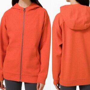 Lululemon All Yours Full Zip Hoodie, Heathered Brick/ Orange, size 8
